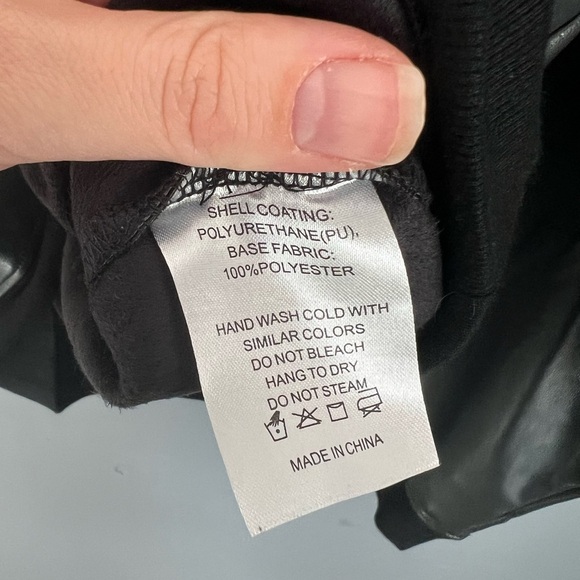 New Anthropologie LA MADE Size S FAUX LEATHER PULLOVER Sweatshirt Top Shirt - Picture 7 of 9